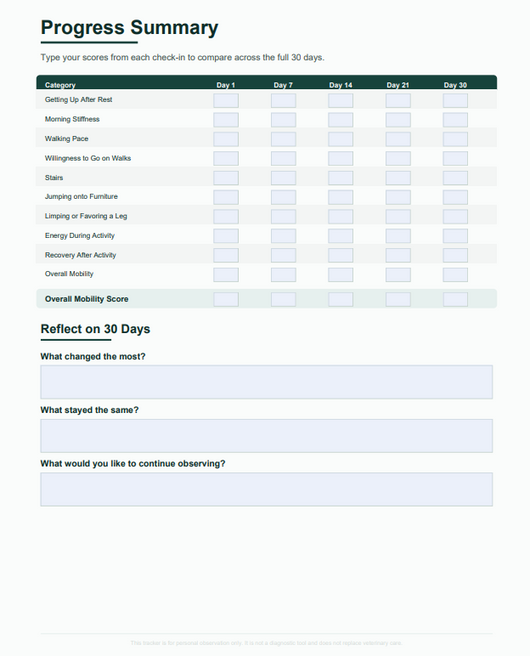 Hip & Joint Progression Tracker