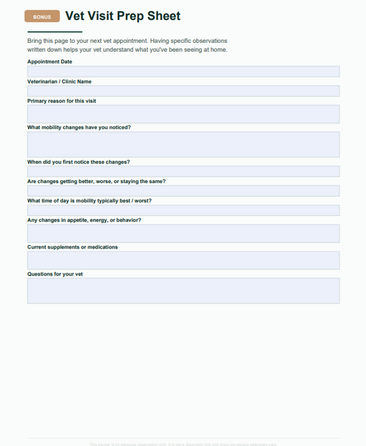 Hip & Joint Progression Tracker